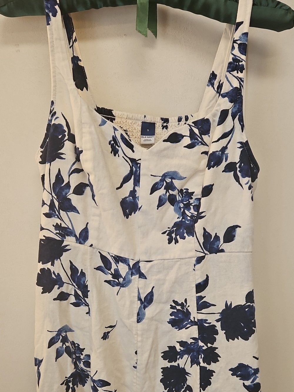 White & Blue Floral Midi Tank Dress - Summer Garden Party - Old Navy